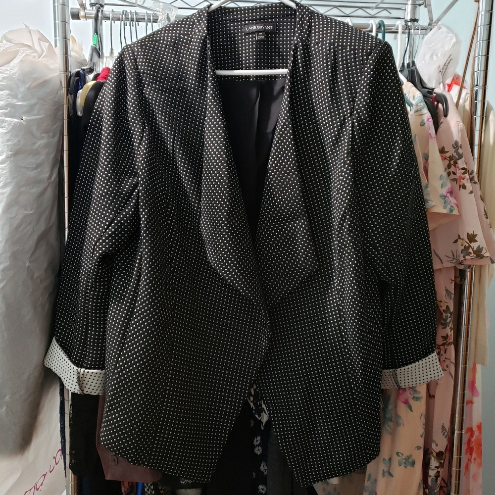 Lane Bryant Blazer - Black/White dot 18W